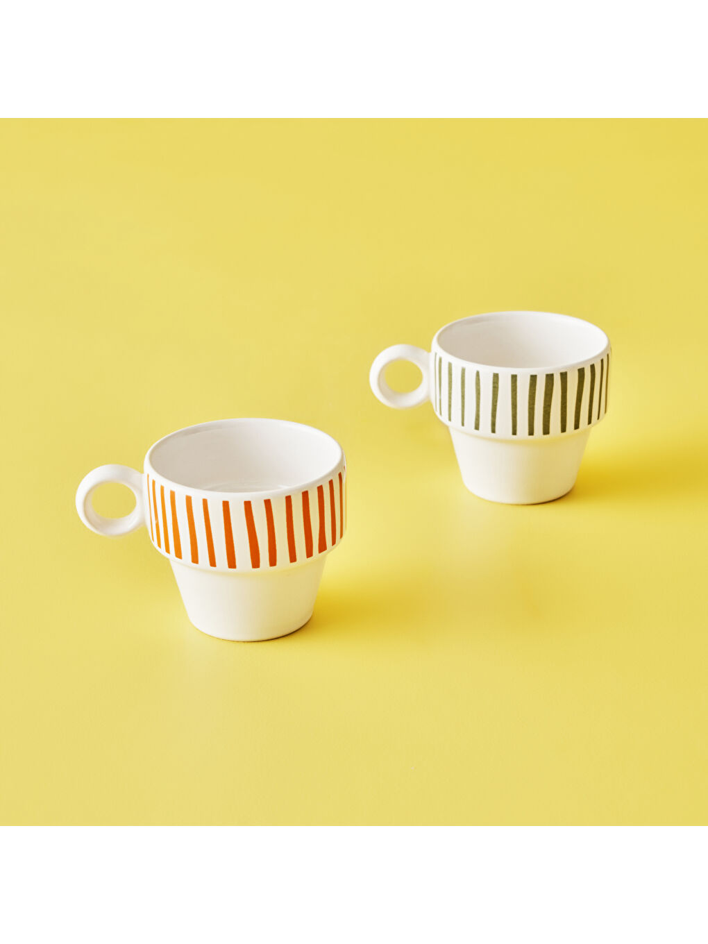 Bella Maison Karışık Stripe Espresso 2'li Set (105 cc) - 1