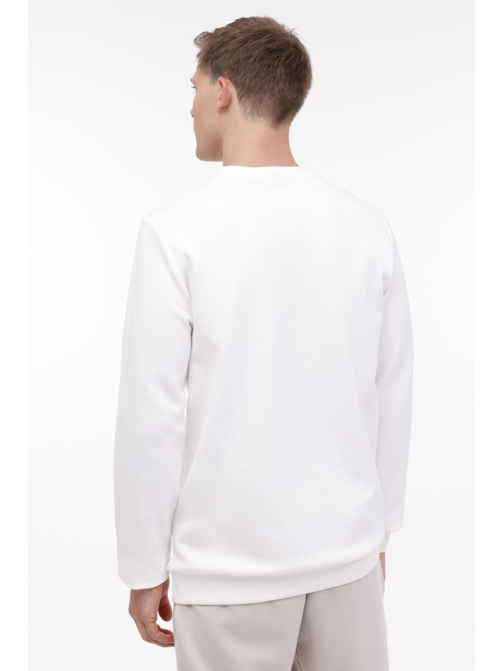 Beyaz Erkek Sweatshirt-1