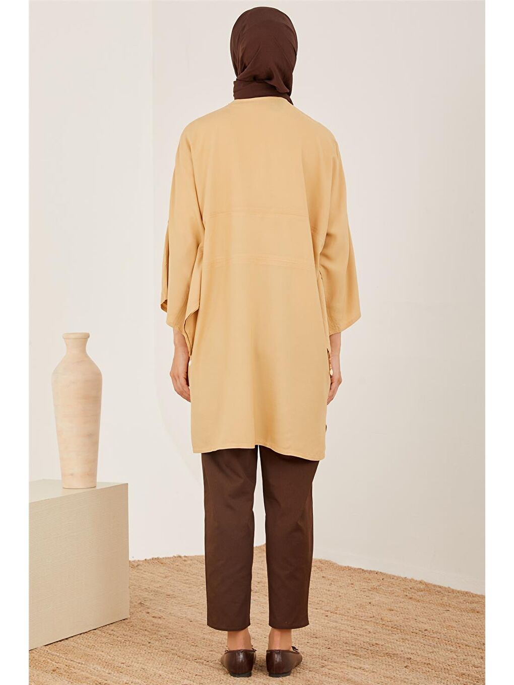 ARMİNE Bej Kimono Kollu Naturel Tunik 23Y4435 - 4