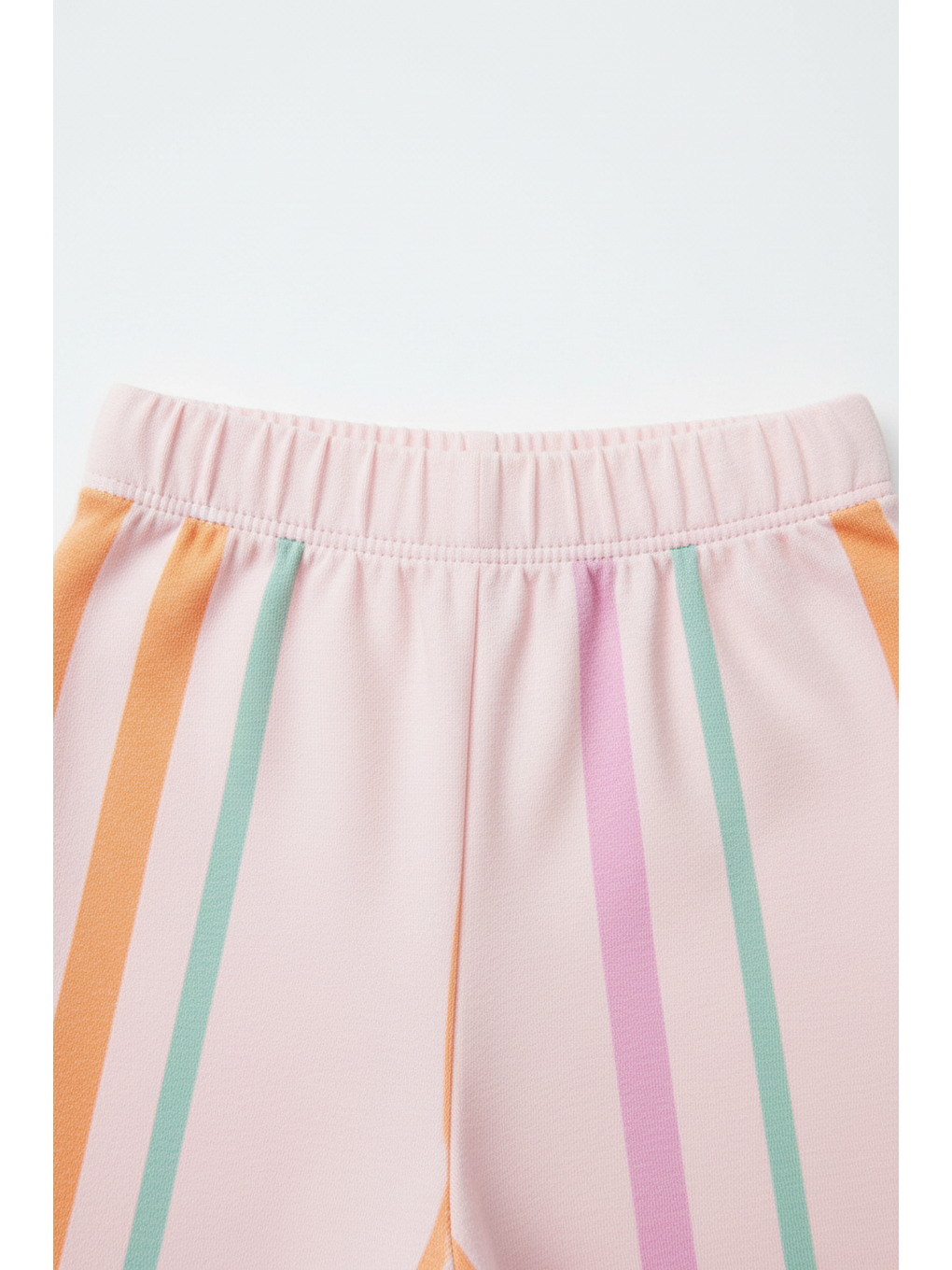 Beyaz Kız Çocuk Pamuklu Pembe Dondurma Desenli T-Shirt Ve Çizgili Tayt Takım-5