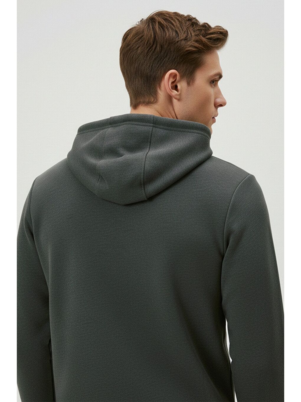 Yeşil Regular Fit Kapüşonlu Pamuk Karışımlı Erkek Eşofman Takımı-4