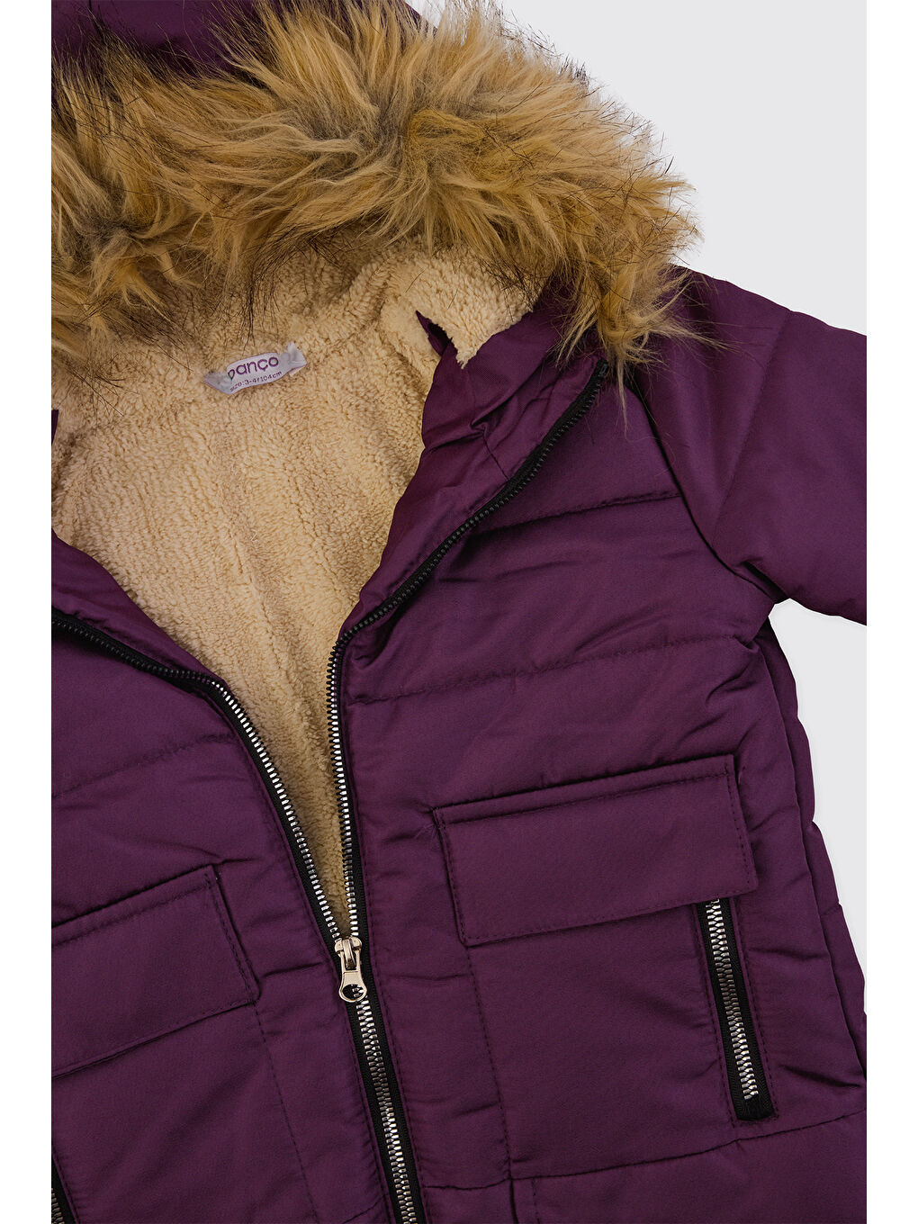 Kız Bebek Mürdüm Mont-2