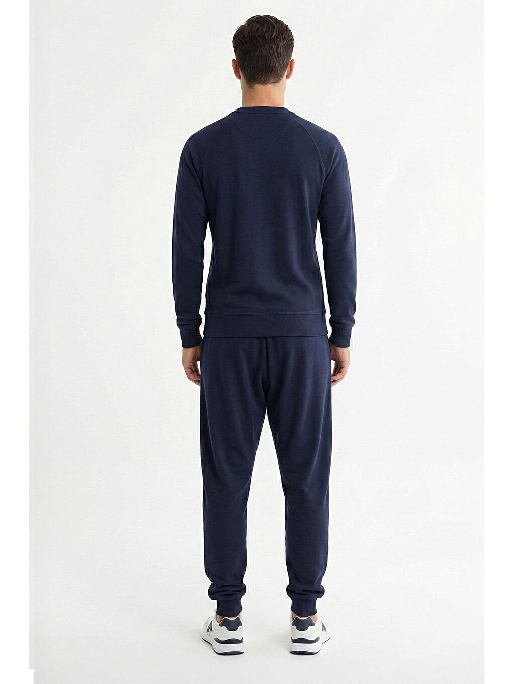 Giotelli Lacivert Comfort Fit %100 Pamuk Bisiklet Yaka Lastikli Paça Erkek Eşofman Takımı-1