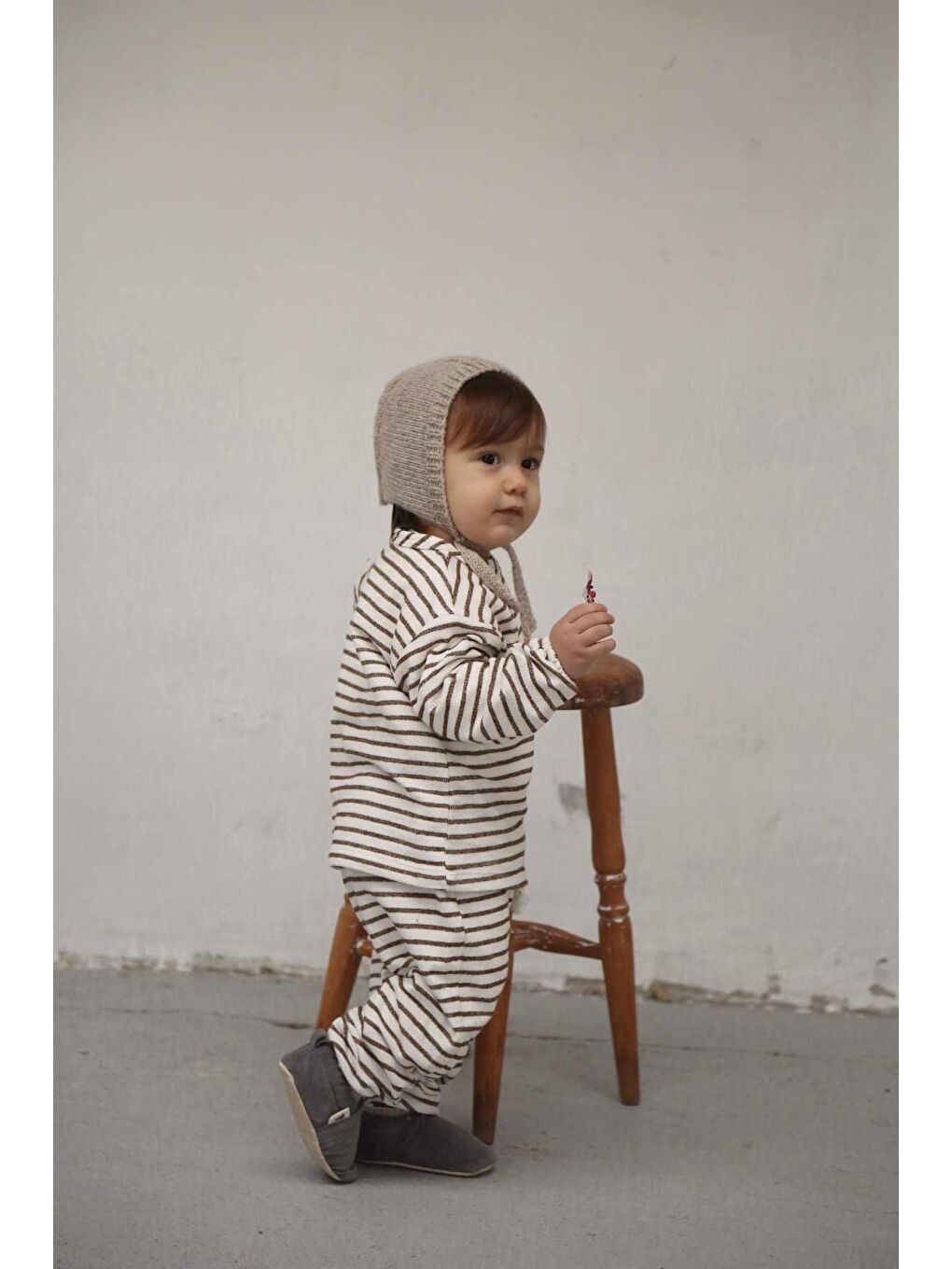 Kahverengi Çizgili Alt Üst Takım-6