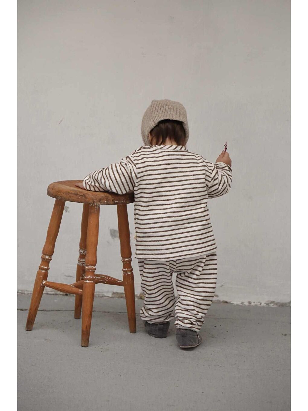 Kahverengi Çizgili Alt Üst Takım-7