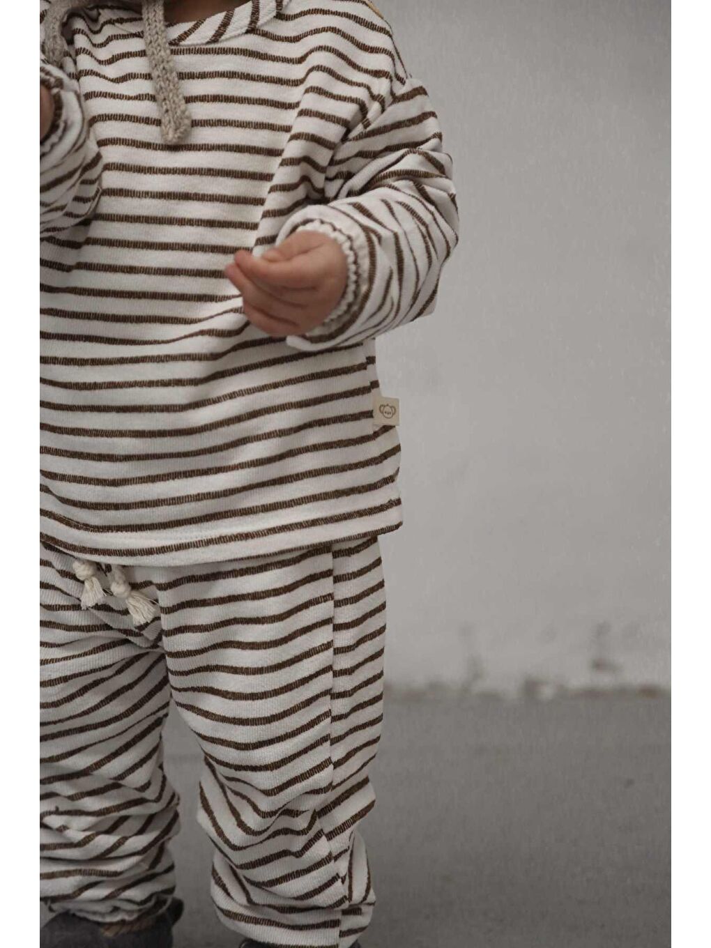 Kahverengi Çizgili Alt Üst Takım-9