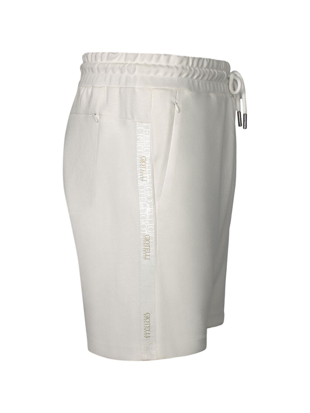 Giotelli Ekru Regular Fit Pamuk Karışımlı Bisiklet Yaka Şortlu Erkek Eşofman Takımı-4