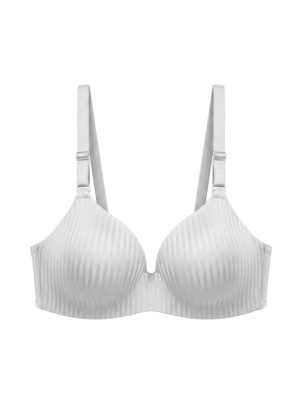 Seamless Bra - Rivelle | Beyaz Mikro Çizgi Desenli Balensiz Günlük Kadın Sütyen
