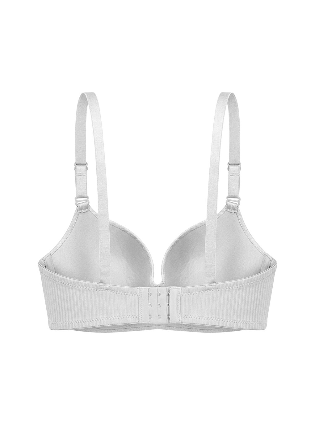 Seamless Bra - Rivelle | Beyaz Mikro Çizgi Desenli Balensiz Günlük Kadın Sütyen-1