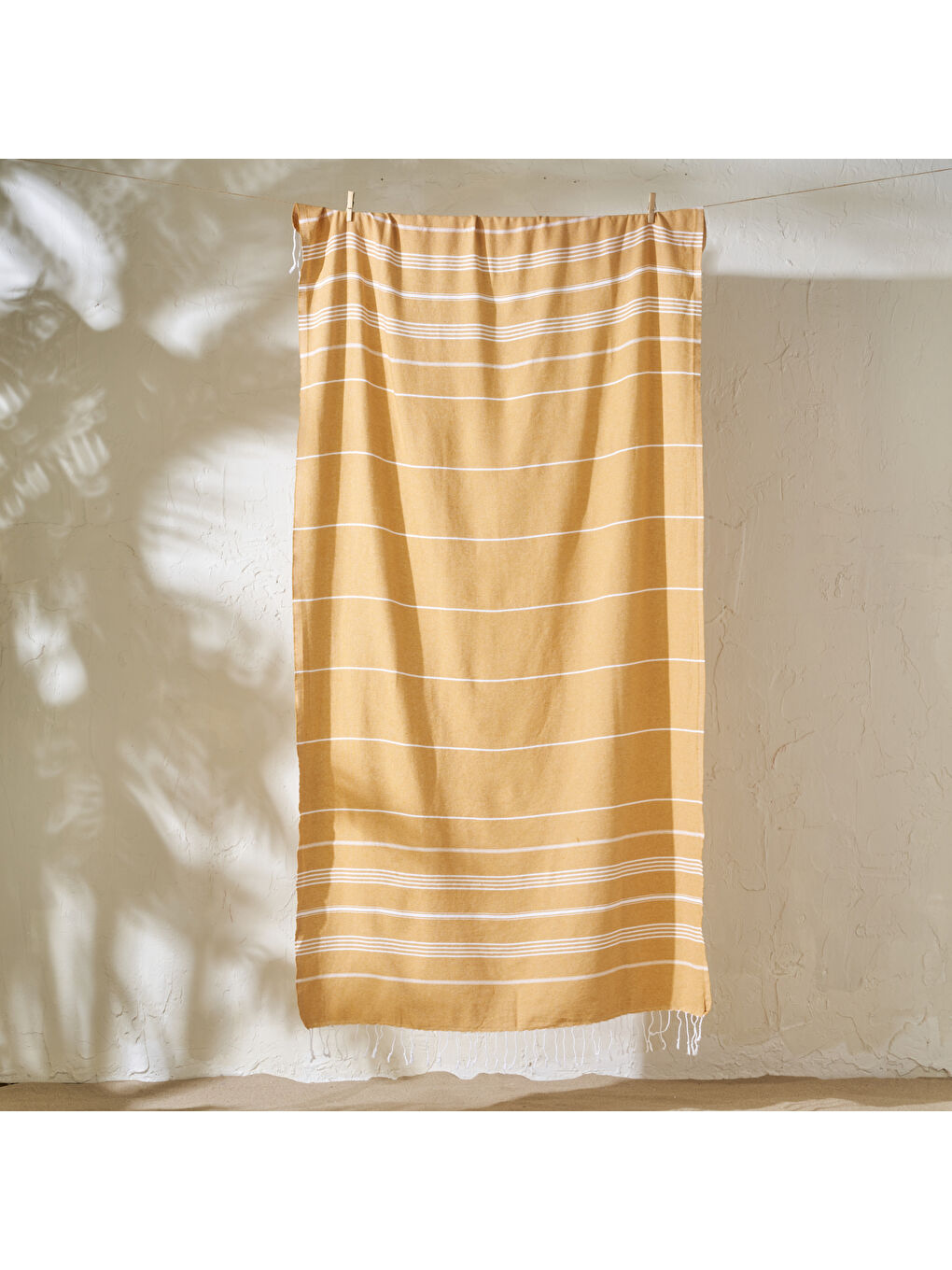 Sarı %100 Pamuk Alora Peştemal Hardal (95x180 cm)