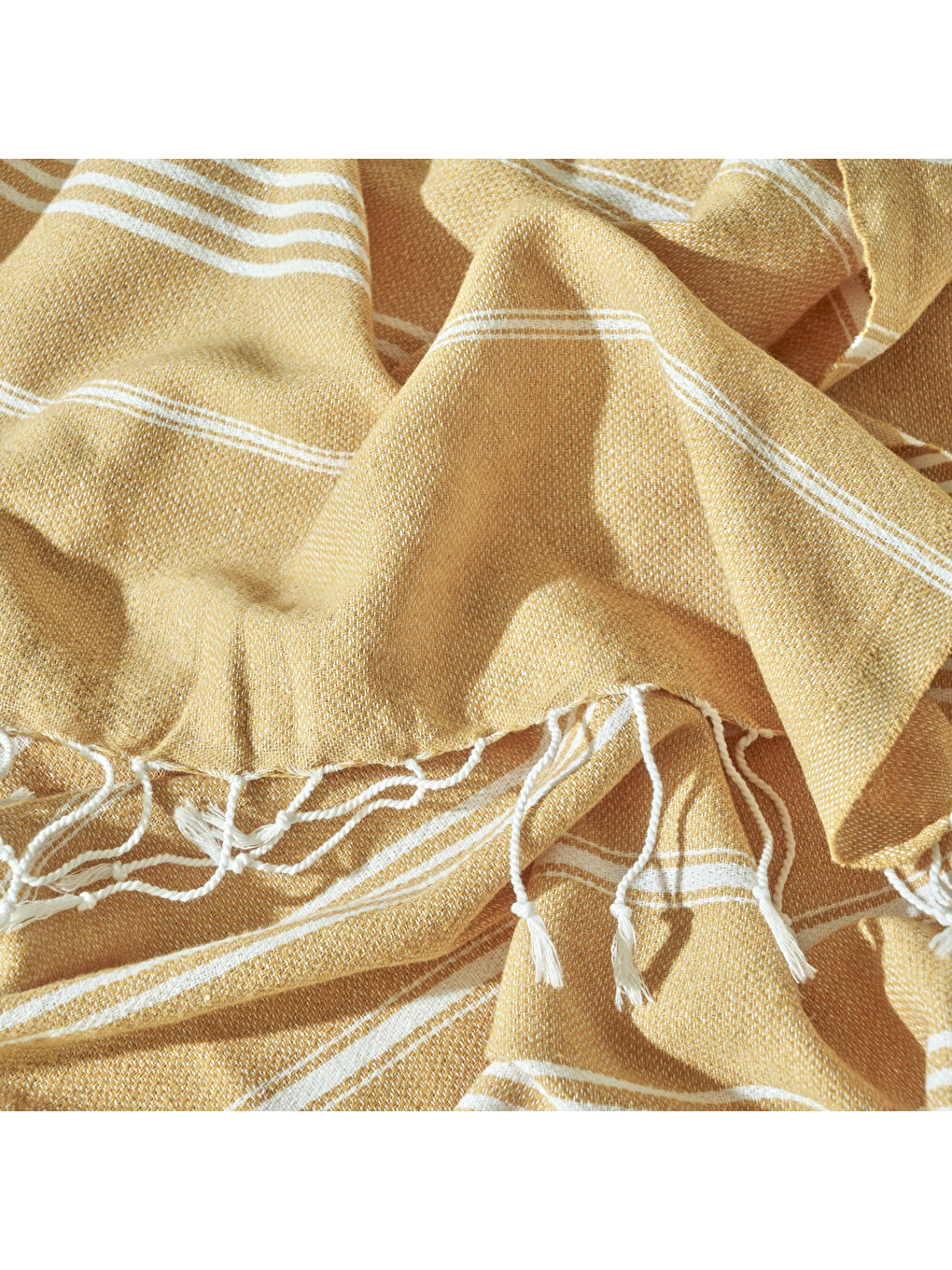 Sarı %100 Pamuk Alora Peştemal Hardal (95x180 cm)-1