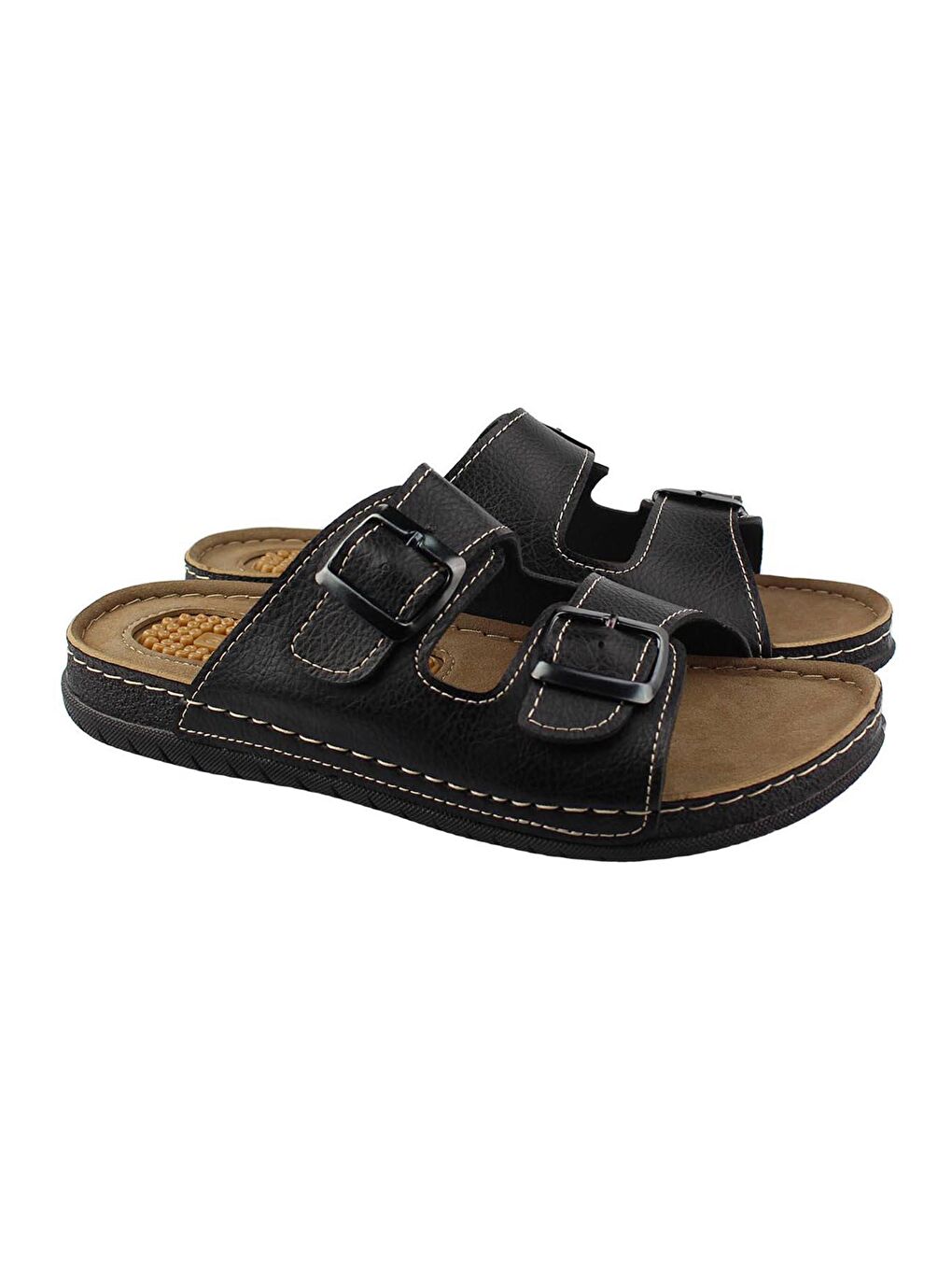 Siyah Yazlık Tokalı Erkek Terlik