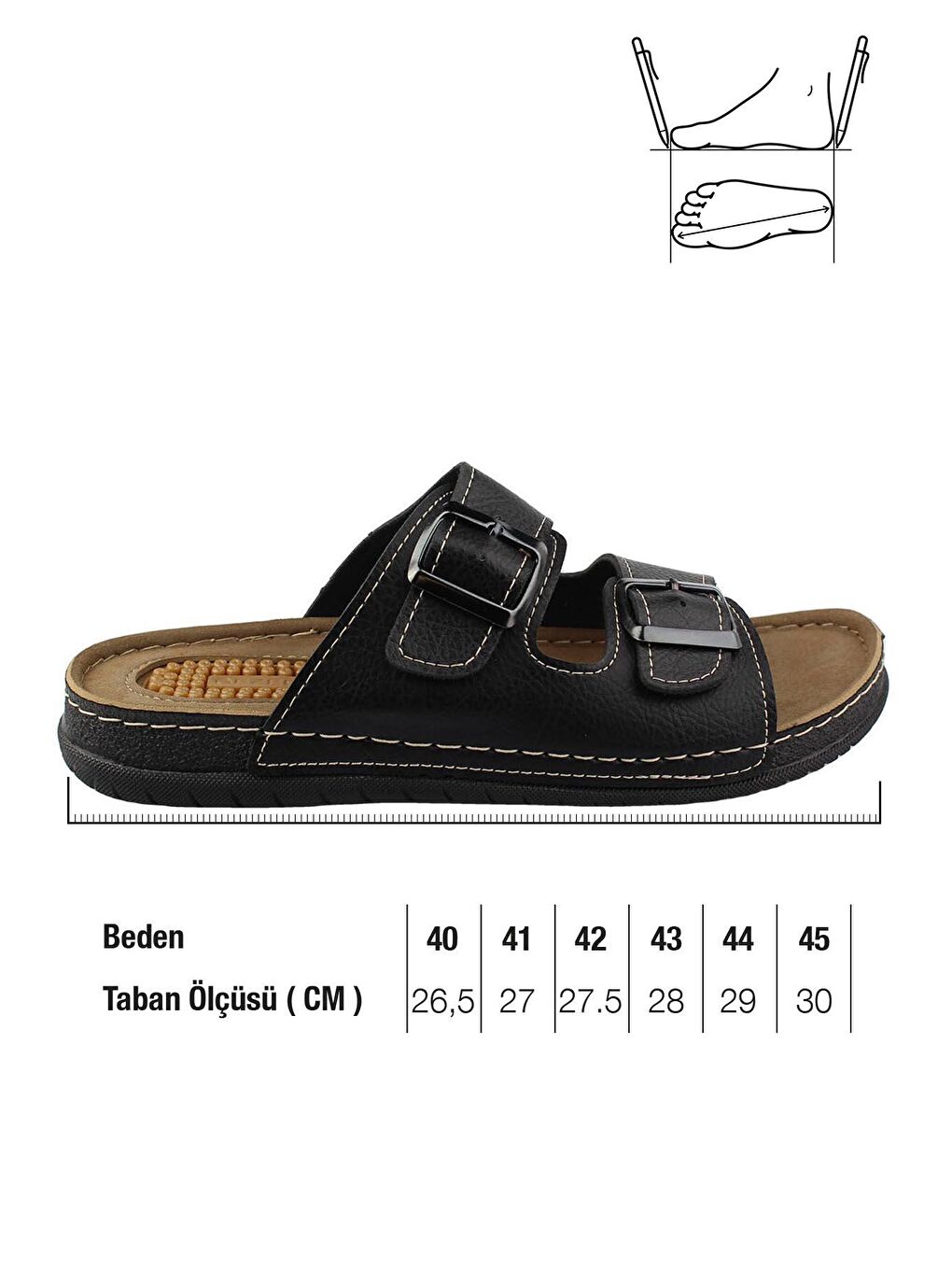 Siyah Yazlık Tokalı Erkek Terlik-1