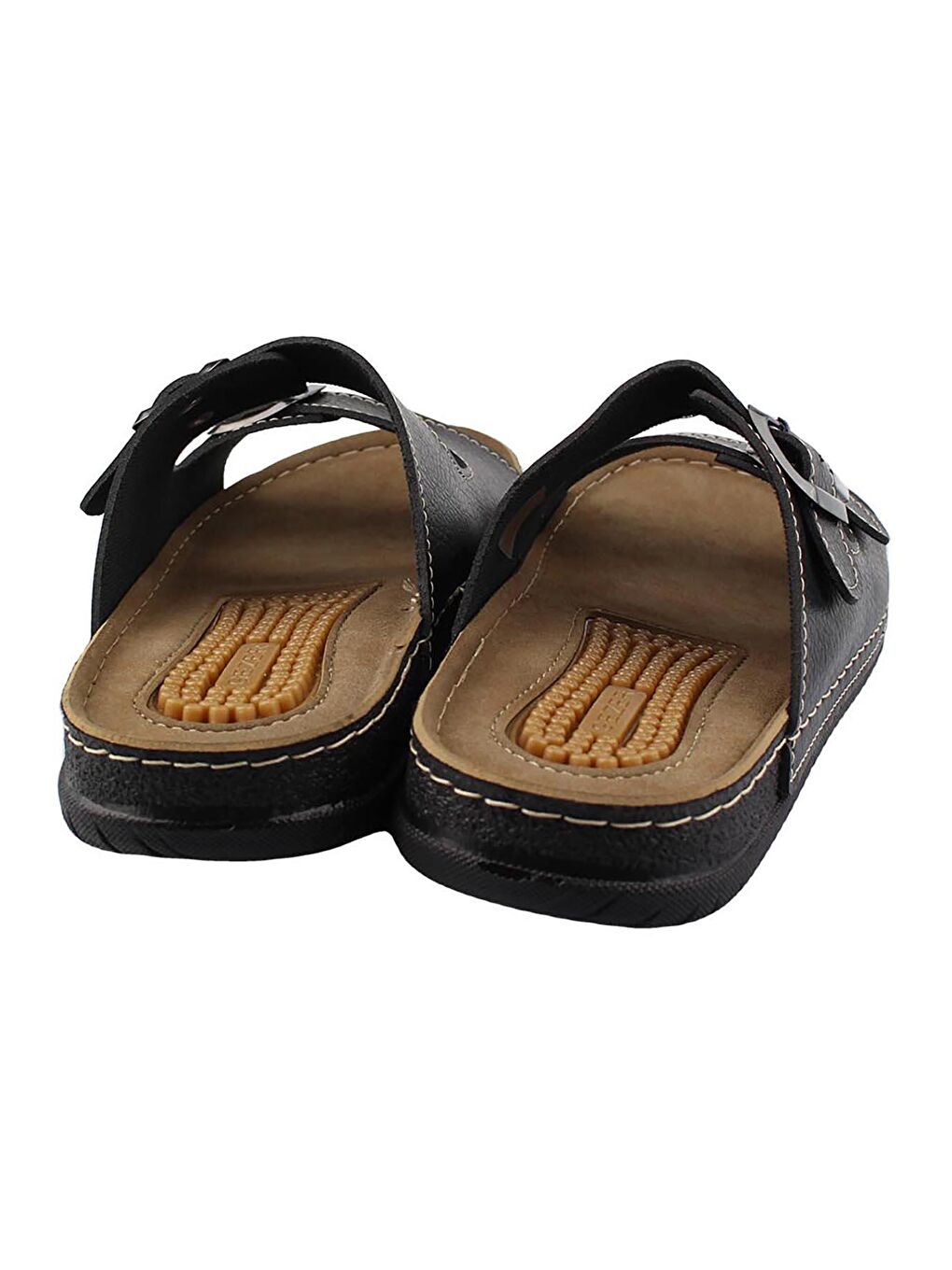 Siyah Yazlık Tokalı Erkek Terlik-2