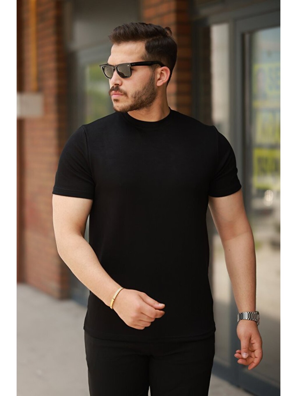 Siyah Erkek Basic Kısa Kollu Tişört