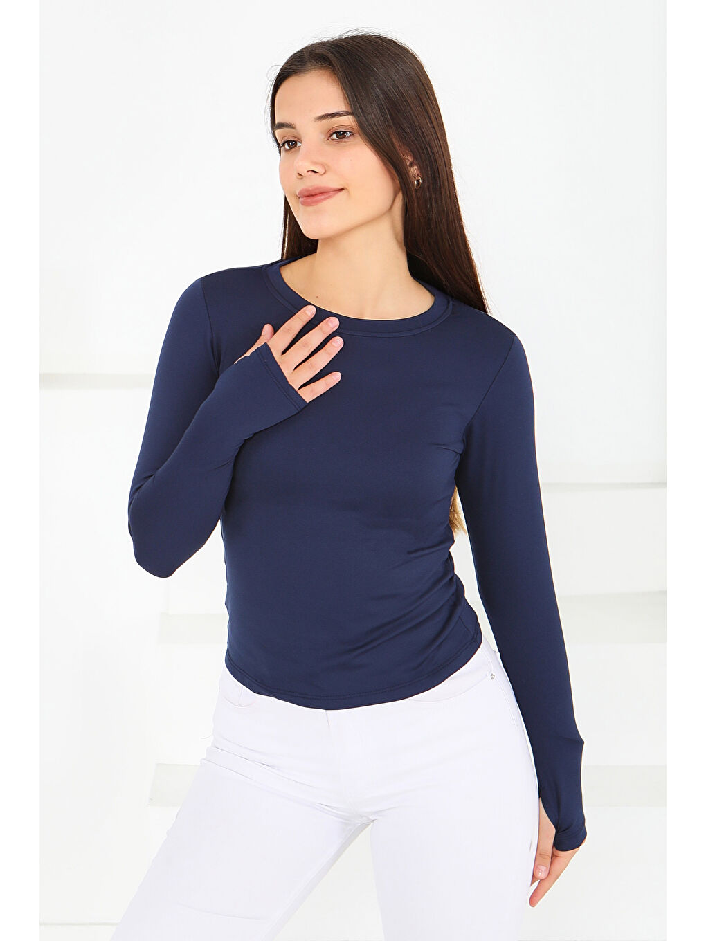 Parmak Geçmeli Modal Bady Lacivert - 27800-LACIVERT-1