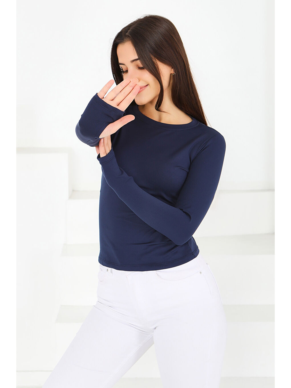 Parmak Geçmeli Modal Bady Lacivert - 27800-LACIVERT-3