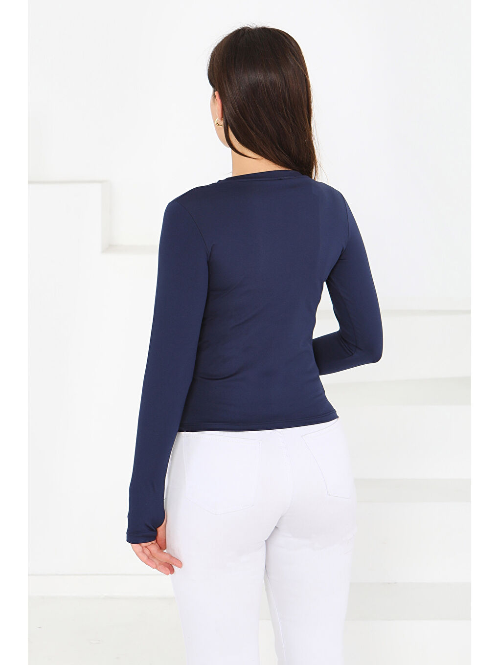 Parmak Geçmeli Modal Bady Lacivert - 27800-LACIVERT-4