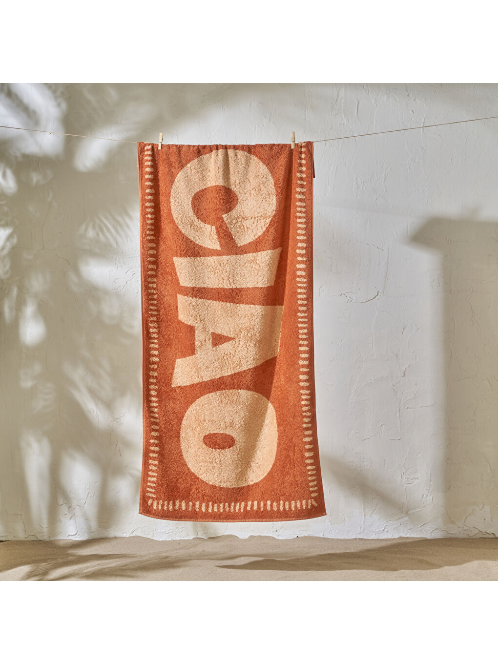 Kahverengi %100 Pamuk Ciao Plaj Havlusu Kiremit (90x150 cm)