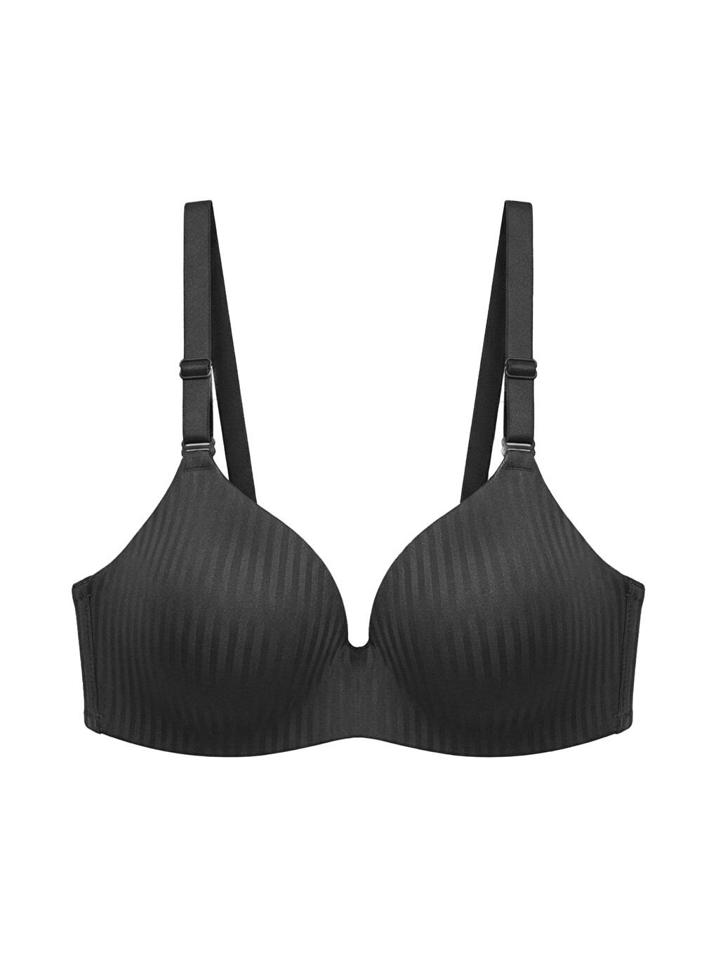 Seamless Bra - Rivelle | Siyah Mikro Çizgi Desenli Balensiz Günlük Kadın Sütyen