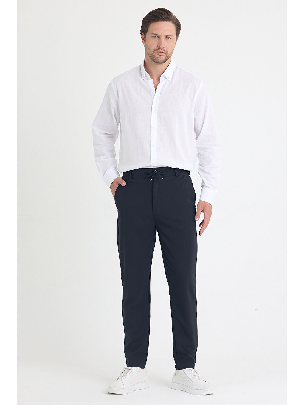 Erkek Siyah Jogger Kumaş Pantolon-1