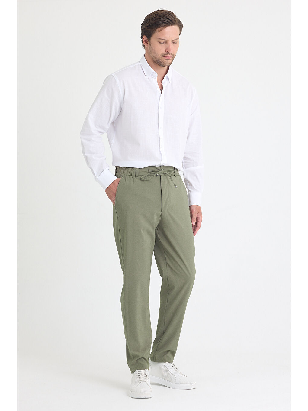 Erkek Haki Jogger Kumaş Pantolon