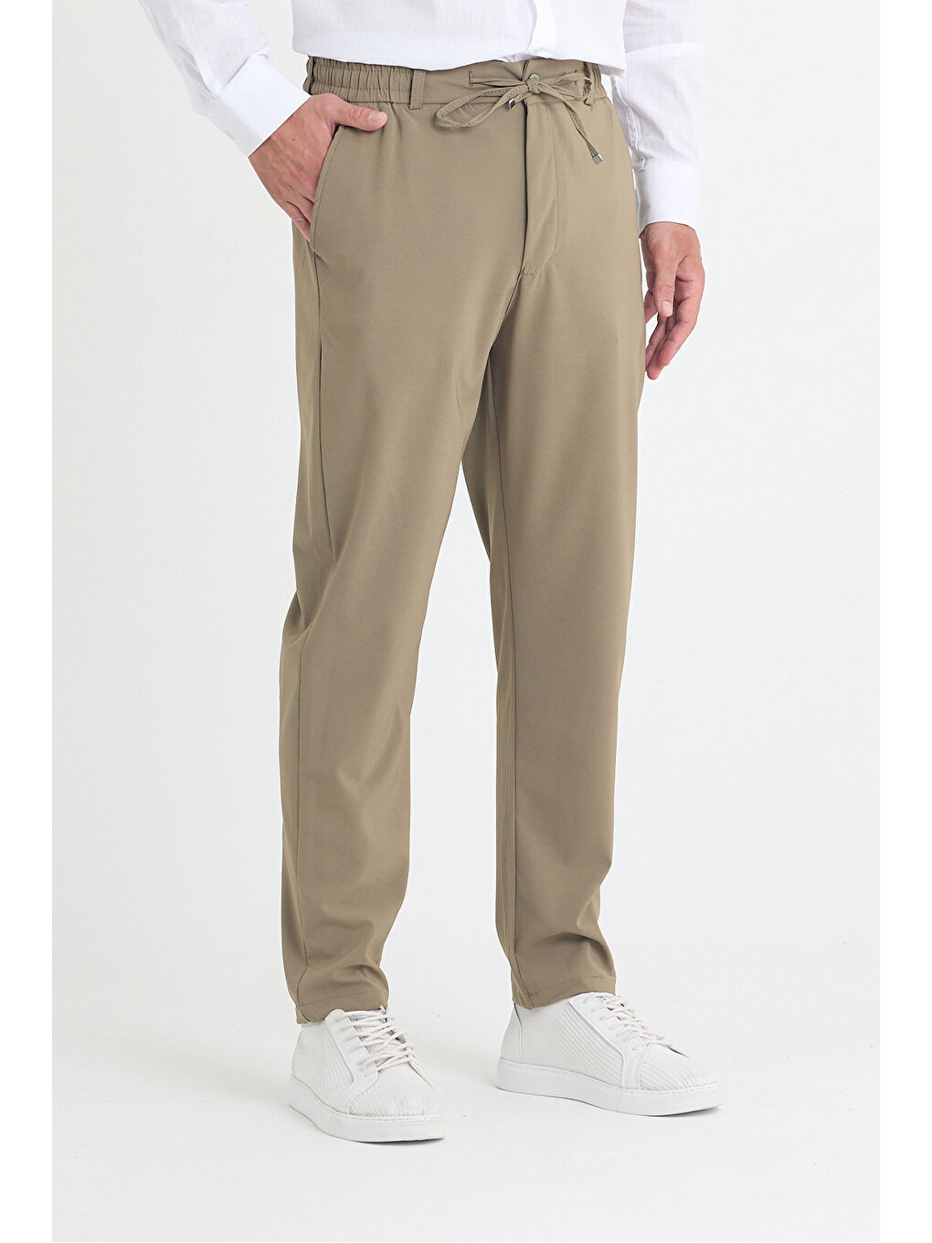 Bej Erkek Vizon Jogger Kumaş Pantolon-2