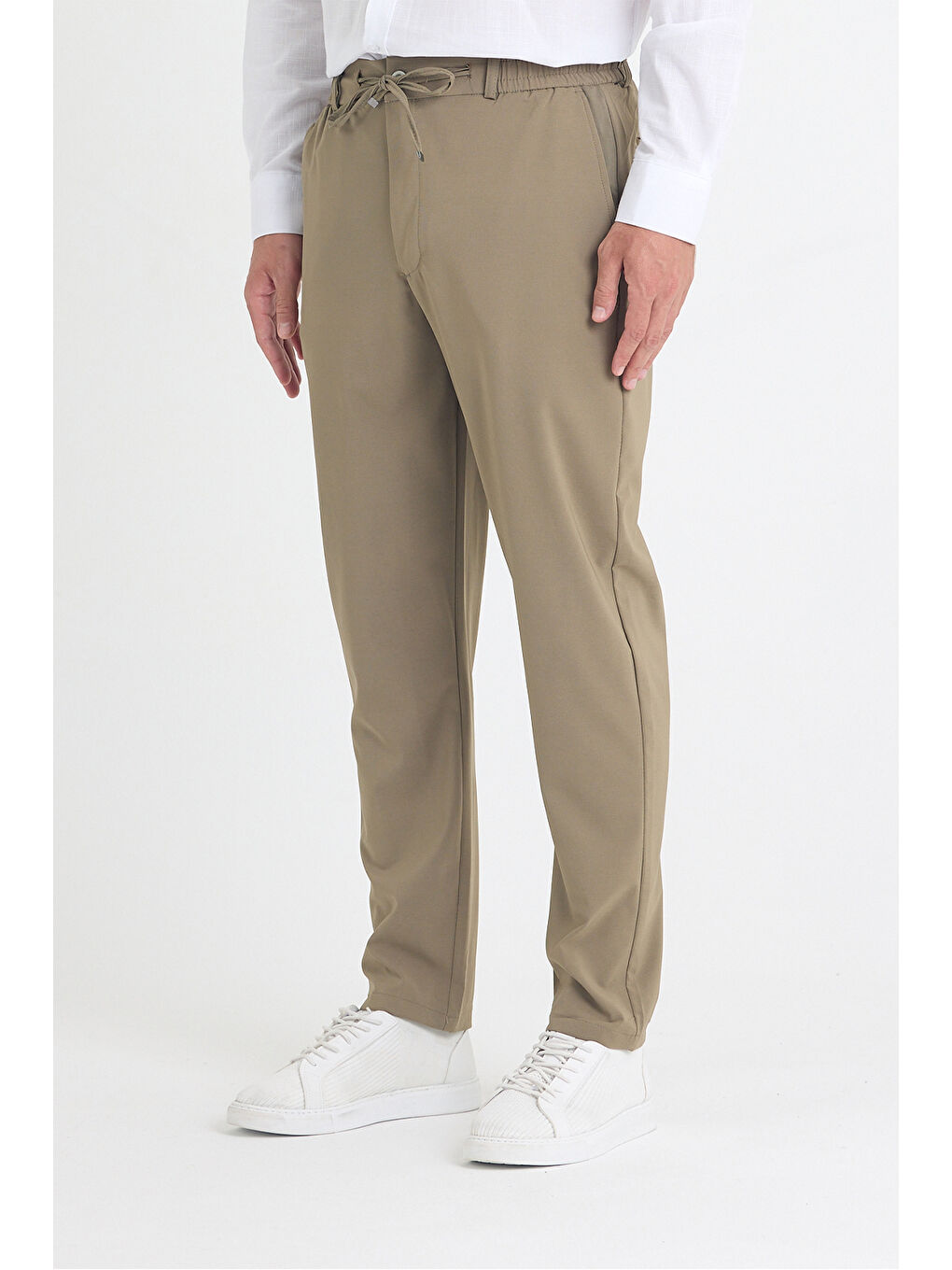 Bej Erkek Vizon Jogger Kumaş Pantolon-3