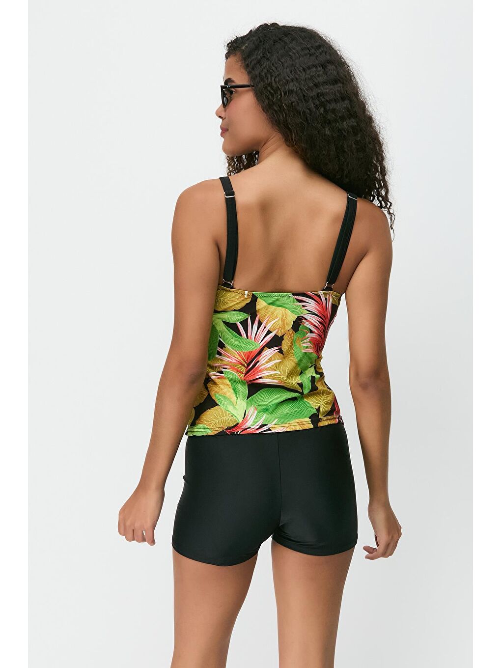 Şortlu Tankini 7757 Siyah/Çok Renkli-2