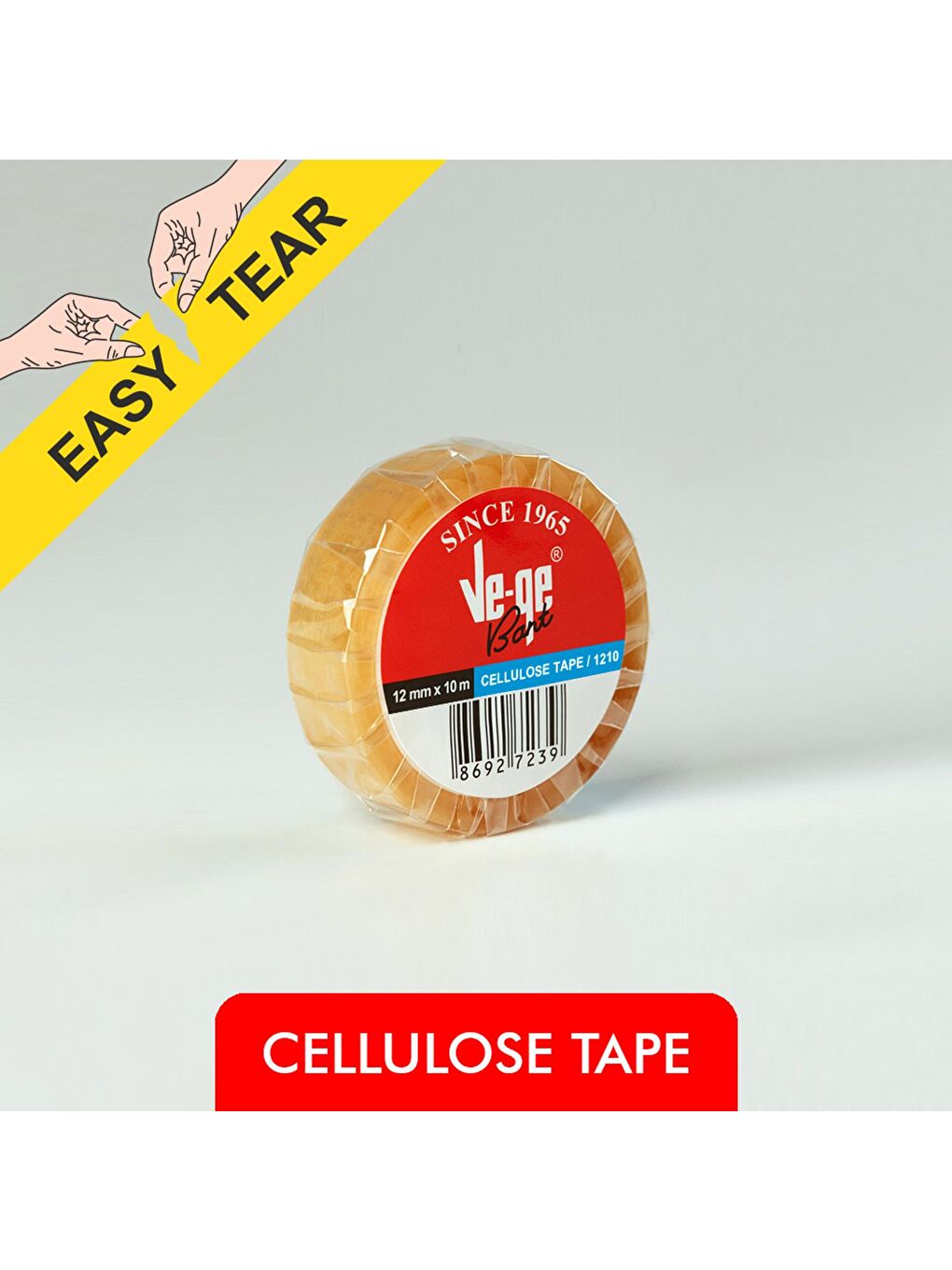 Ve-Ge Şeffaf 12x10 mt Selefon Bant(Cellulose Tape) 1 Adet