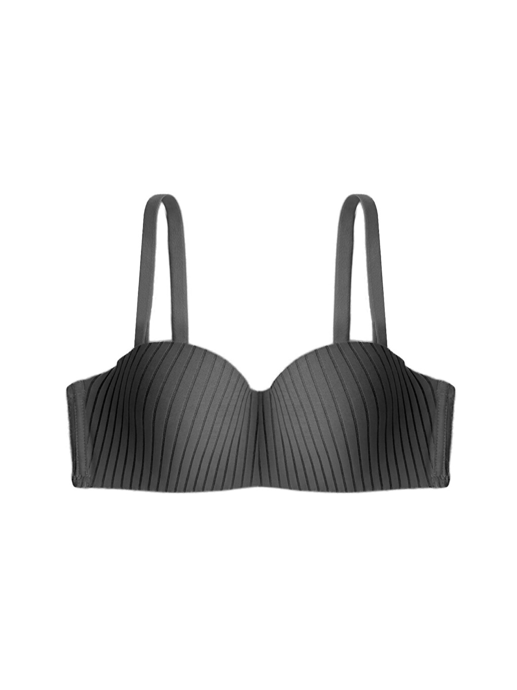 Seamless Bra - Striva | Siyah Mikro Çizgi Desenli Balenli Toparlayıcı Kadın Sütyen