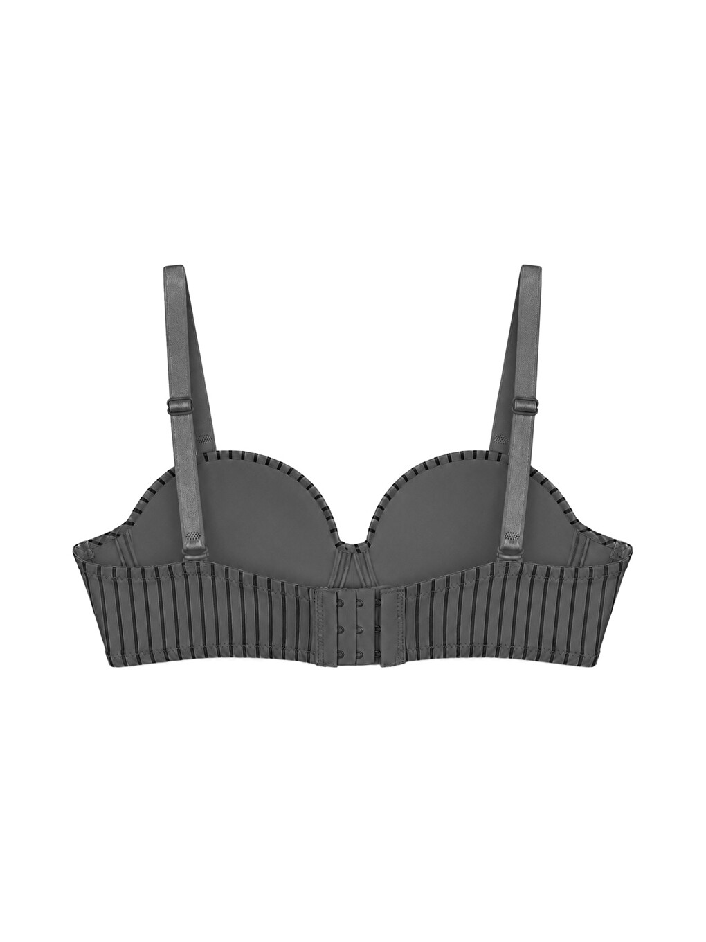 Seamless Bra - Striva | Siyah Mikro Çizgi Desenli Balenli Toparlayıcı Kadın Sütyen-1