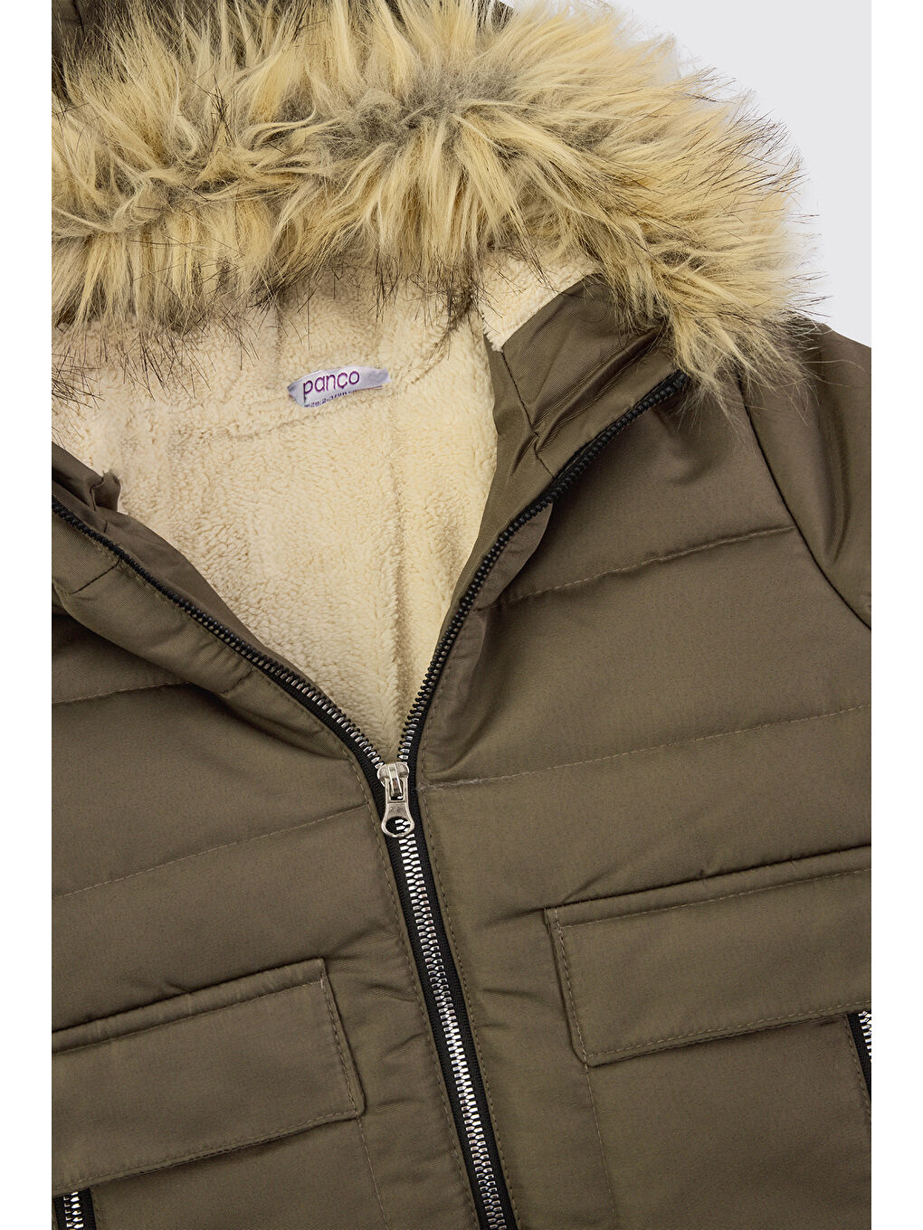 Bej Kız Bebek Vizon Mont-2