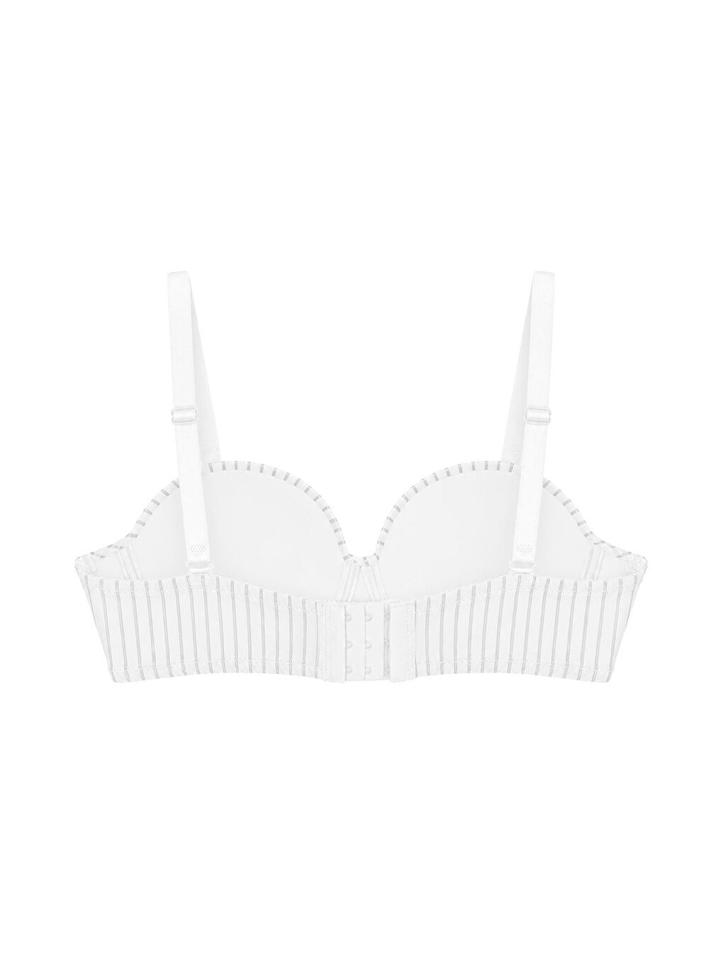 Seamless Bra - Striva | Beyaz Mikro Çizgi Desenli Balenli Toparlayıcı Kadın Sütyen-1
