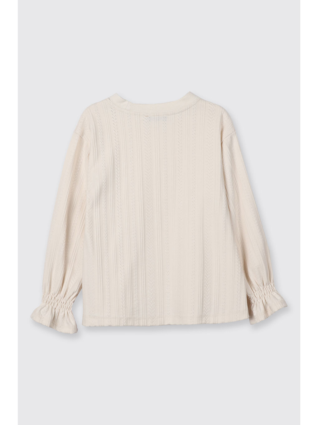 Kız Çocuk Uzun Kollu Ekru Tişört-3