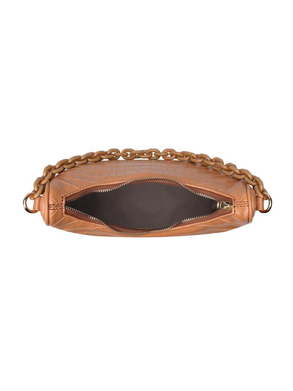 Kahverengi Desenli Zincir Askılı Kadın El ve Omuz Çantası-2