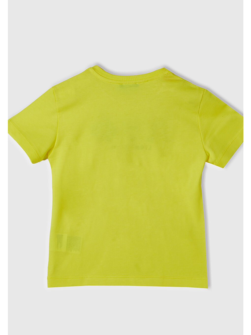 United Colors Of Benetton Neon Sarı Erkek Çocuk Neon Sarı Önü Tek Renk Baskılı Bisiklet Yaka T-Shirt - 2