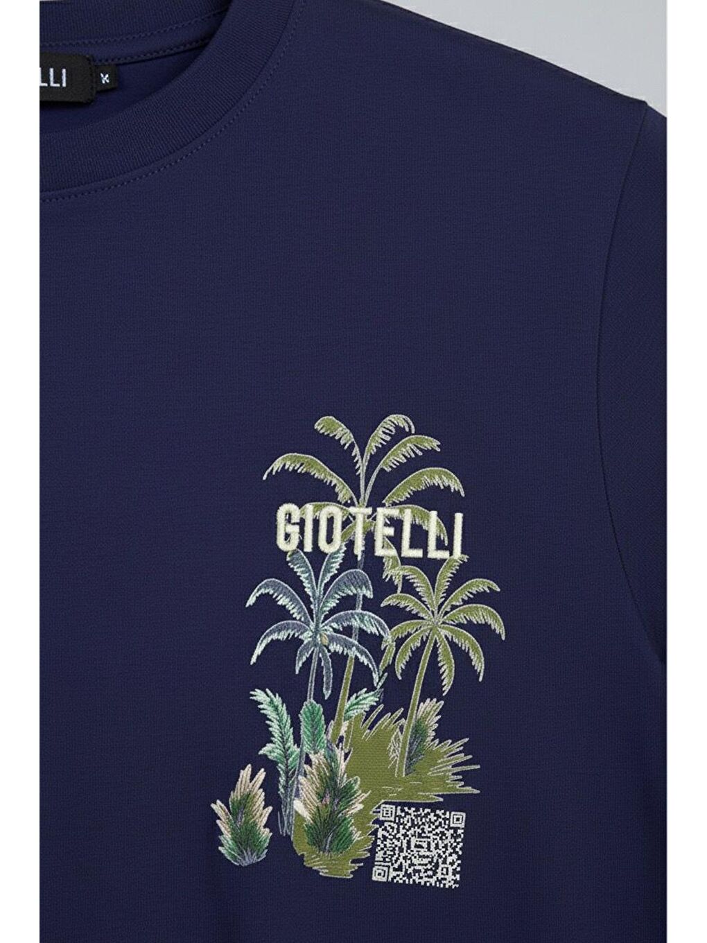 Giotelli Lacivert Regular Fit %100 Pamuk Baskılı Bisiklet Yaka Erkek Tişört-2