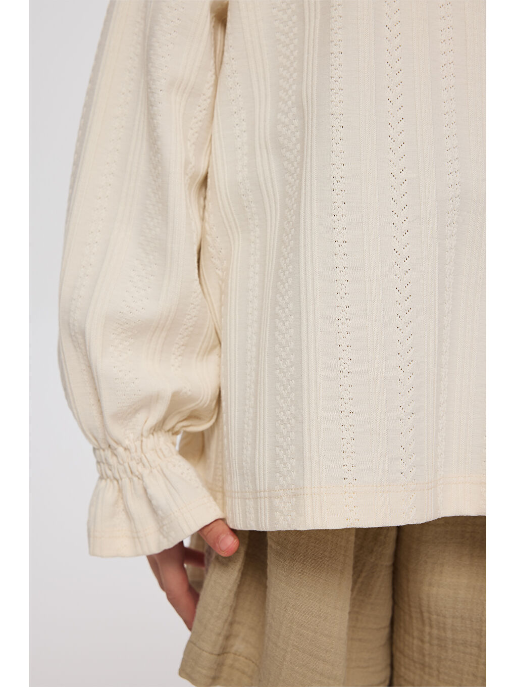 Kız Çocuk Uzun Kollu Ekru Tişört-5