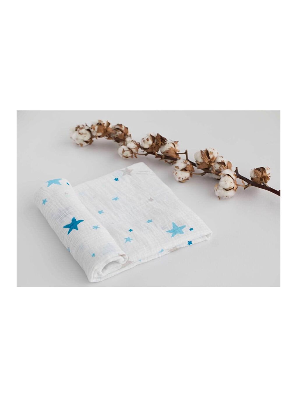 Müslin Örtü 100x120cm - Mavi Yıldız-2