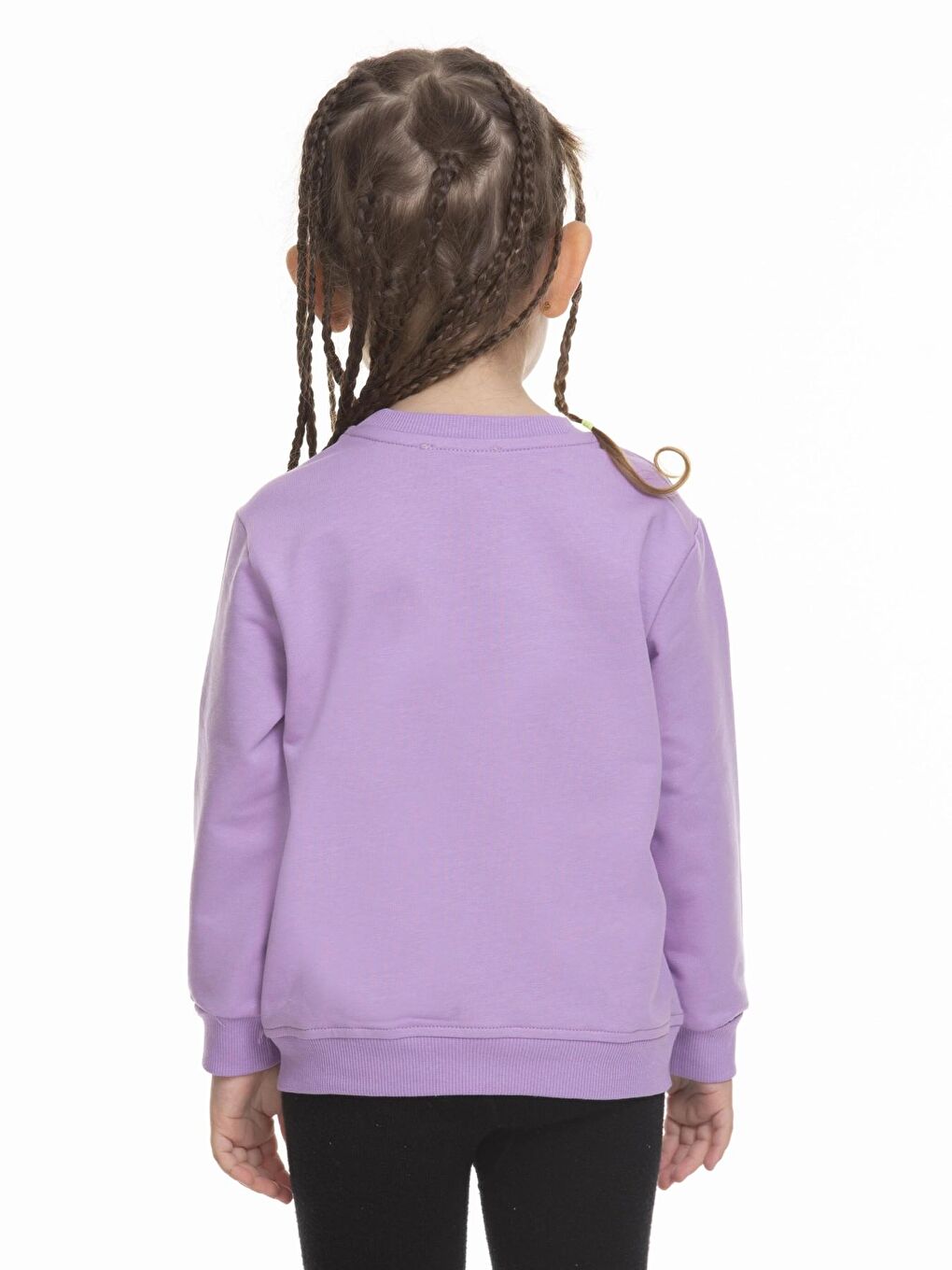 Lila Kız Baskılı Fistolu Sweat 6902-3