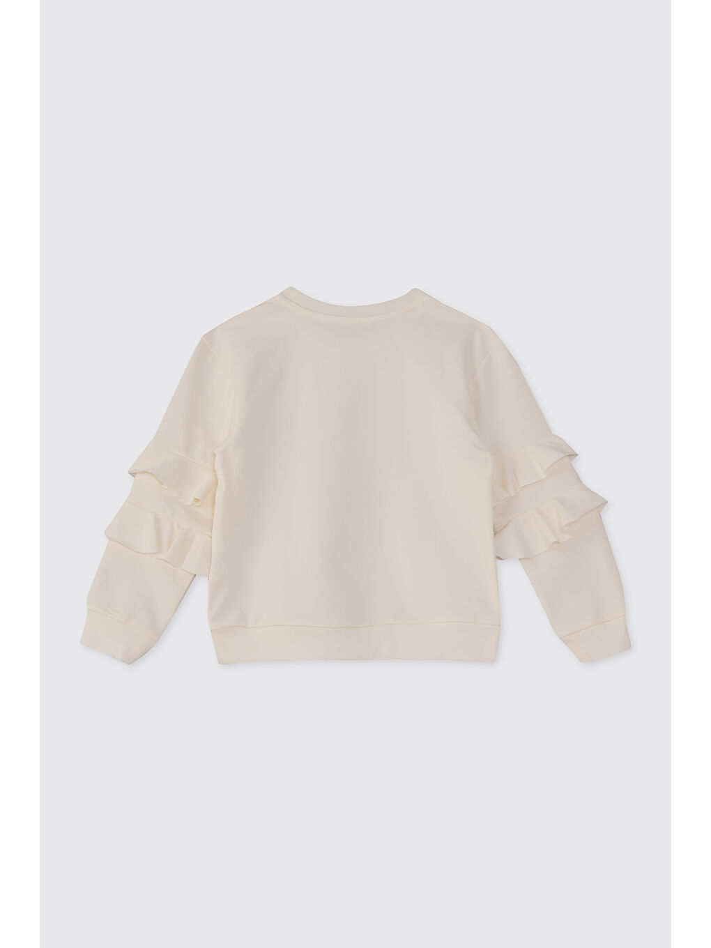 Kız Çocuk Baskı Detaylı Ekru Sweatshirt-3