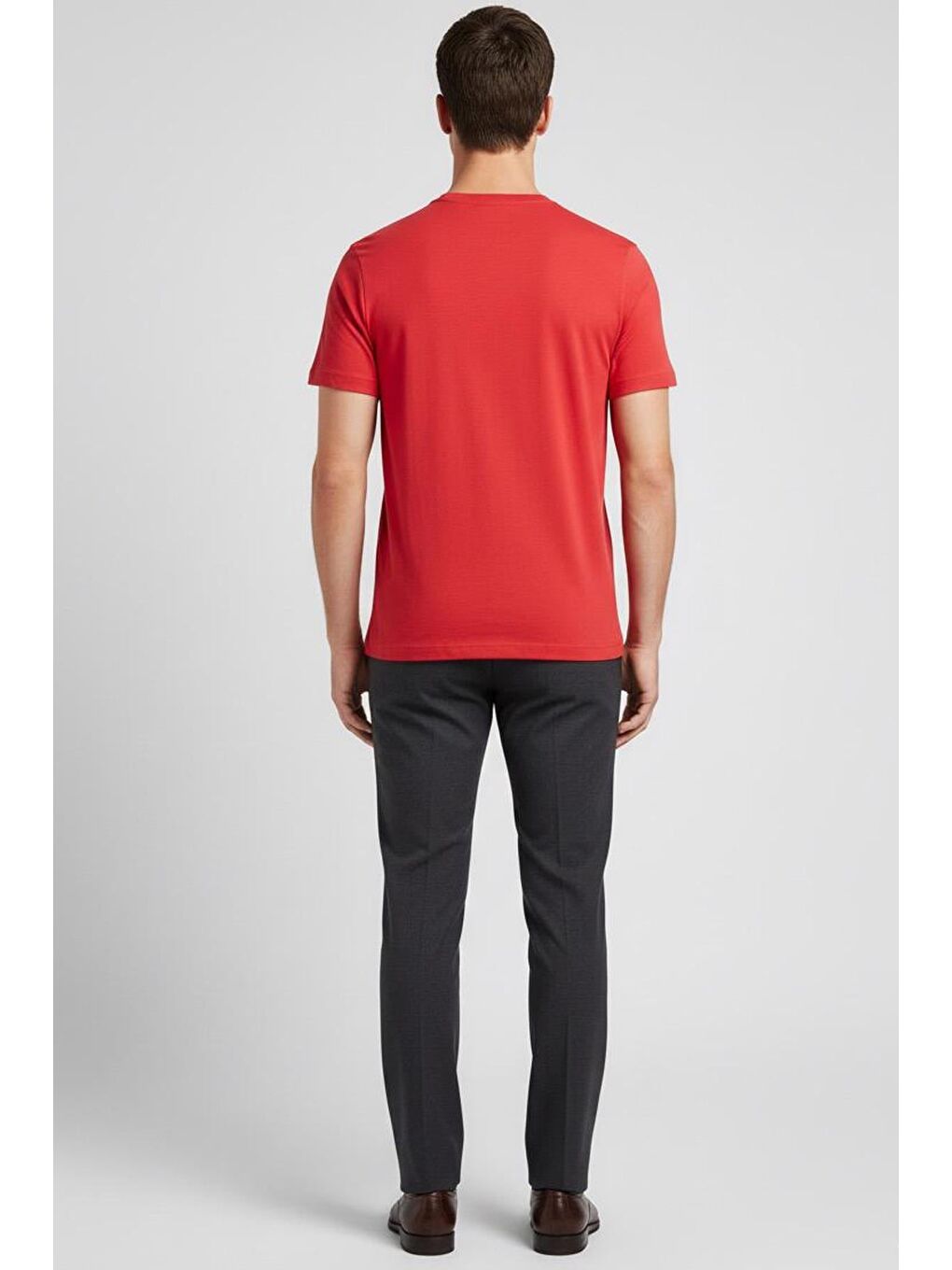 Kırmızı Giotelli Nar Çiçeği Regular Fit %100 Pamuk Bisiklet Yaka Erkek Tişört-3
