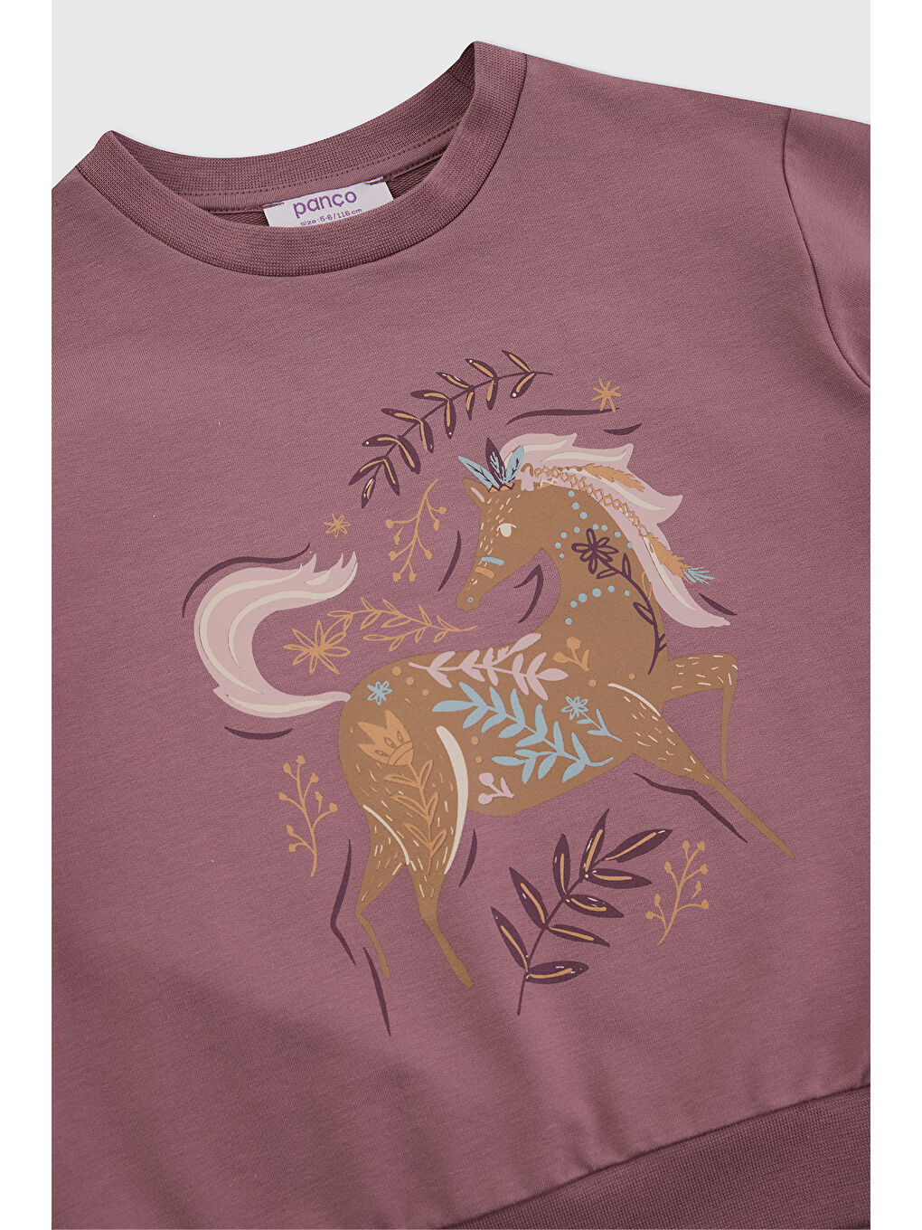 Kız Çocuk Baskı Detaylı Mürdüm Sweatshirt-4