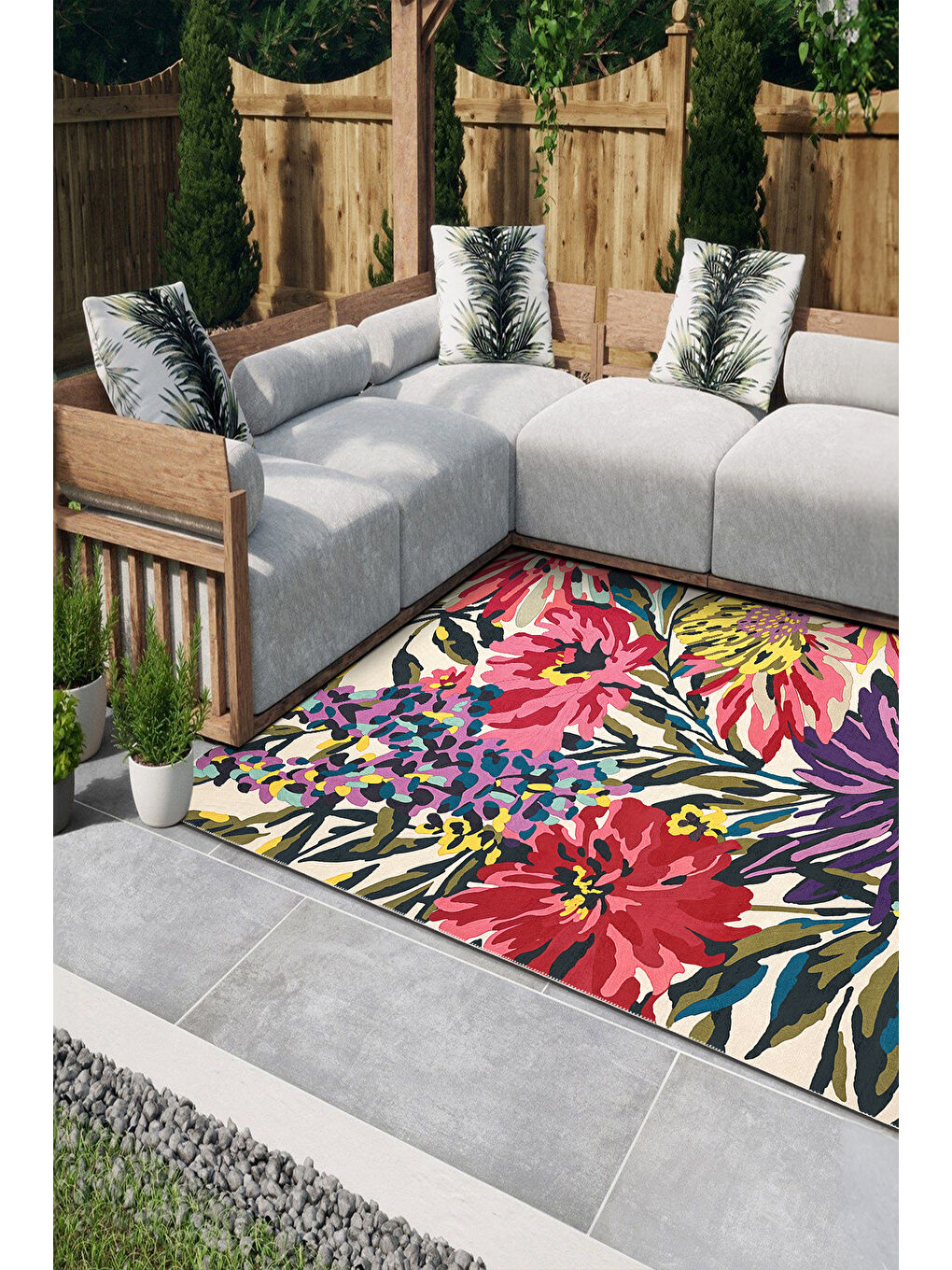 Pembe Dekoratif Salon Halısı, Makinada Yıkanabilir, Kaymaz Taban, İnce & Modern Tasarım-1