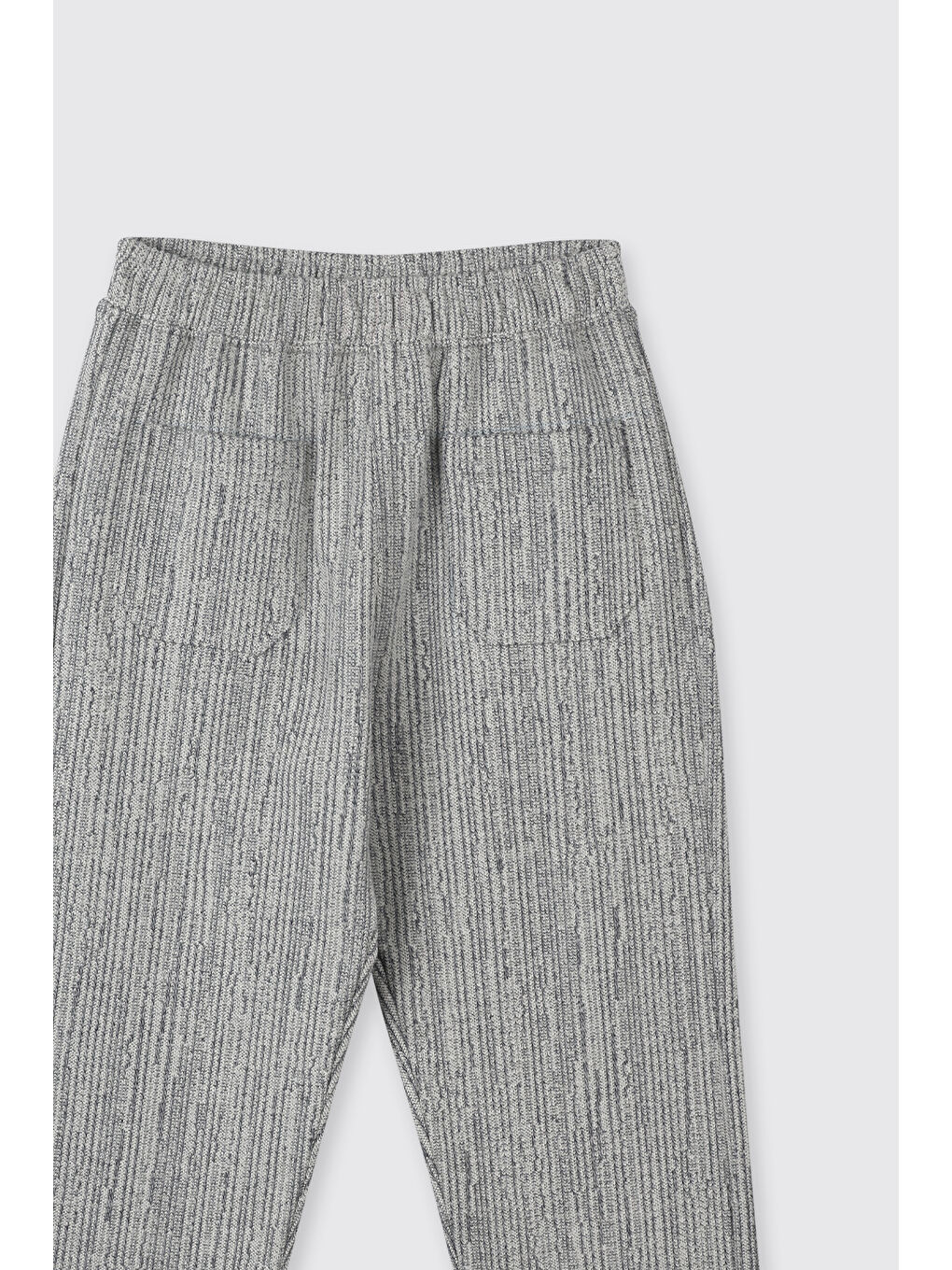 Erkek Çocuk Beli Lastikli Cep Detaylı Örme Mavi Pantolon-6