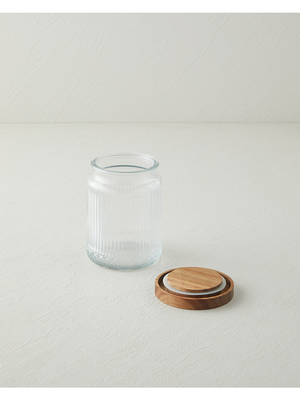 Renksiz Rustic Wood Soda Cam Kavanoz 480 Ml Şeffaf-1