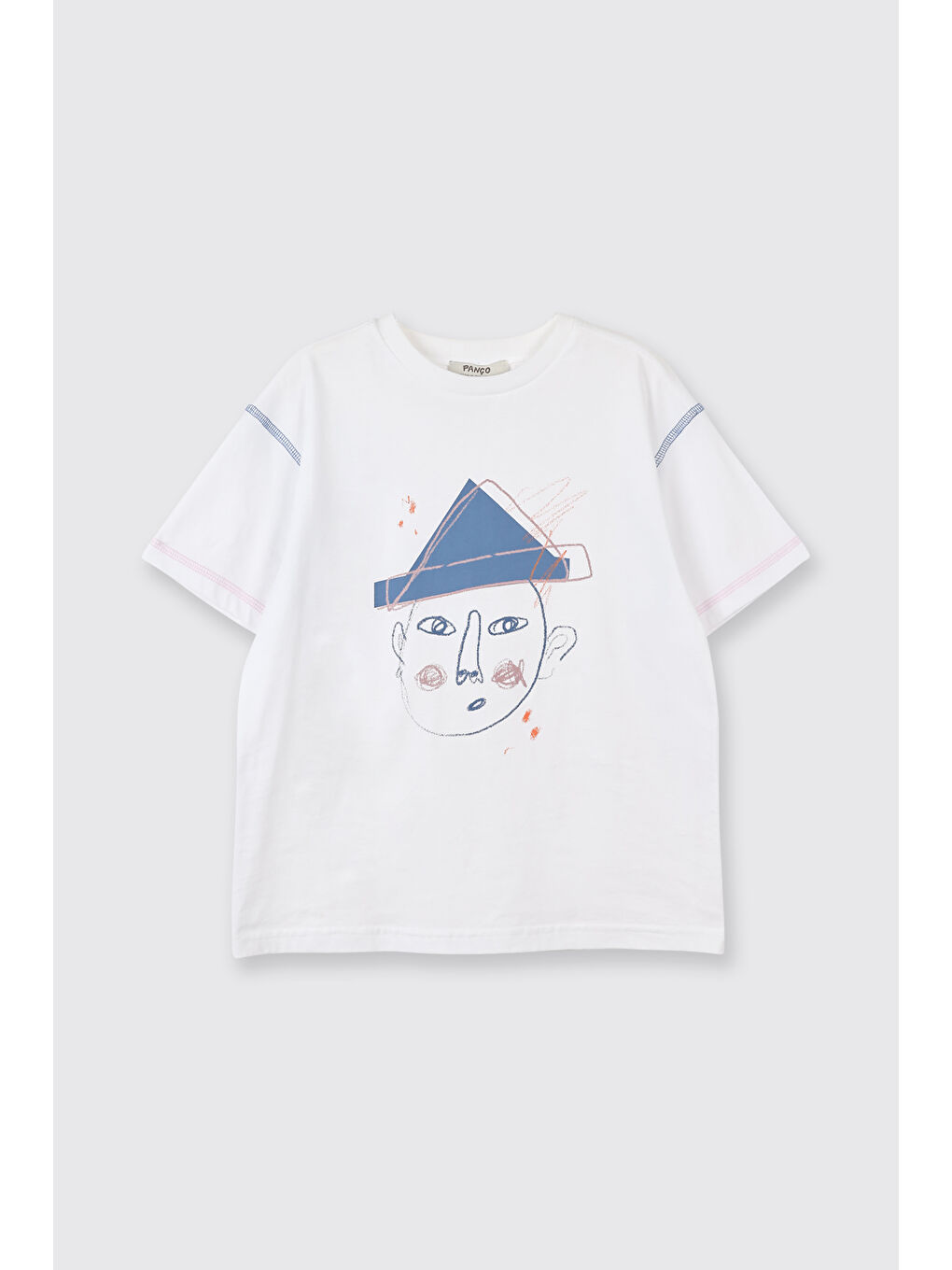 Erkek Çocuk Baskı Detaylı Kısa Kollu Beyaz Tişört-4