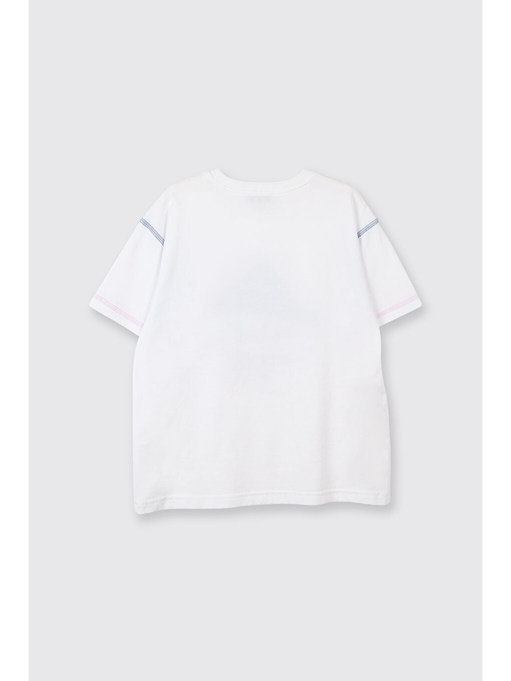 Erkek Çocuk Baskı Detaylı Kısa Kollu Beyaz Tişört-5