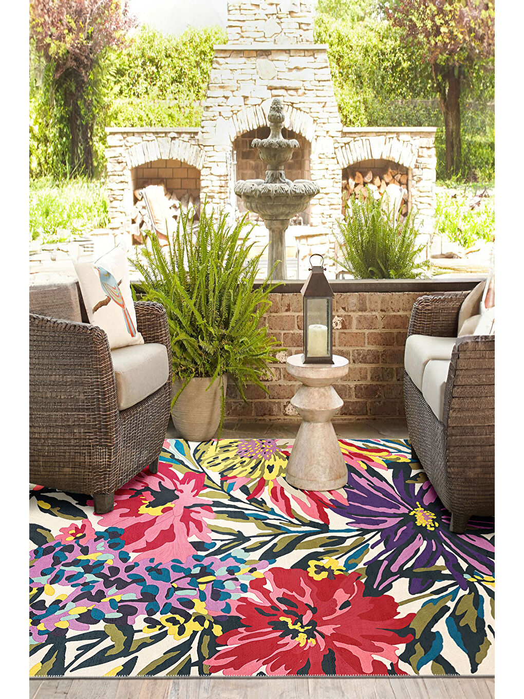 Pembe Dekoratif Salon Halısı, Makinada Yıkanabilir, Kaymaz Taban, İnce & Modern Tasarım-3